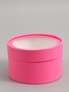 Подарочная коробка круглая, сливовая, завальцованная с окном, 16×11 см  (артикул 10973635)  большой выбор товаров оптом и в розницу по низким ценам с доставкой