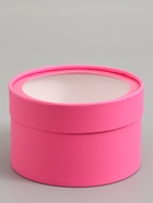 Подарочная коробка круглая, сливовая, завальцованная с окном, 16×11 см - Фото 3