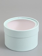 Подарочная коробка круглая, лагуна, завальцованная с окном, 16×11 см  (артикул 10973636)  большой выбор товаров оптом и в розницу по низким ценам с доставкой