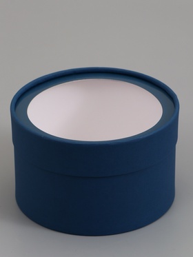 Подарочная коробка круглая, морской, завальцованная с окном, 16×11 см  (артикул 10973637)  большой выбор товаров оптом и в розницу по низким ценам с доставкой