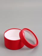 Подарочная коробка круглая, красная, завальцованная с окном, 16×11 см  (артикул 10973638)  большой выбор товаров оптом и в розницу по низким ценам с доставкой