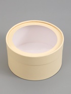 Набор подарочных коробок 2 в 1 круглых, сливочная, с окном, 21×11 - 18×10 см  (артикул 10973639)  большой выбор товаров оптом и в розницу по низким ценам с доставкой