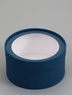 Набор подарочных коробок 2 в 1 круглых, морской, с окном, 21×11 - 18×10 см  (артикул 10973642)  большой выбор товаров оптом и в розницу по низким ценам с доставкой