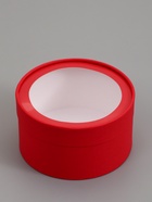 Набор подарочных коробок 2 в 1 круглых, красная, с окном, 21×11 - 18×10 см  (артикул 10973643)  большой выбор товаров оптом и в розницу по низким ценам с доставкой