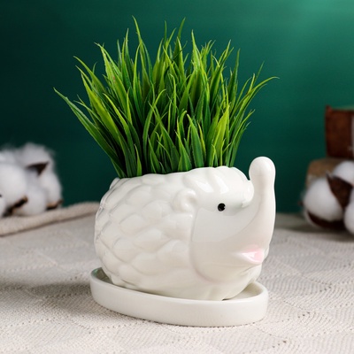 УЦЕНКА Горшок "Ежик кверху носик" 13х8,5х8см