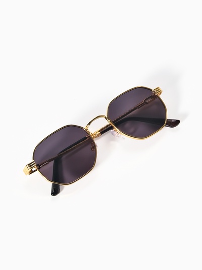 Очки солнцезащитные OneSun, uv 400, футляр, салфетка, цвет золото, серый