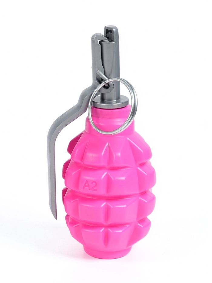 Граната акустическая «Ф-1», страйкбольная, с активной чекой, розовая - Фото 1