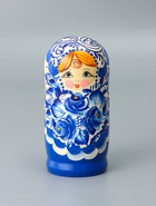 УЦЕНКА Матрёшка «Гжель», синее платье, 5 кукольная, 18 см - Фото 2