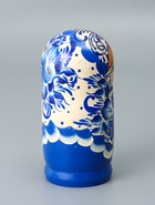 УЦЕНКА Матрёшка «Гжель», синее платье, 5 кукольная, 18 см - Фото 3