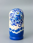 УЦЕНКА Матрёшка «Гжель», синее платье, 5 кукольная, 18 см - Фото 4