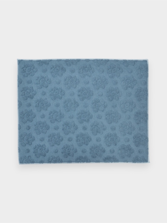 Коврик для сушки посуды «Цветы», 50×38 см, синий - Фото 1