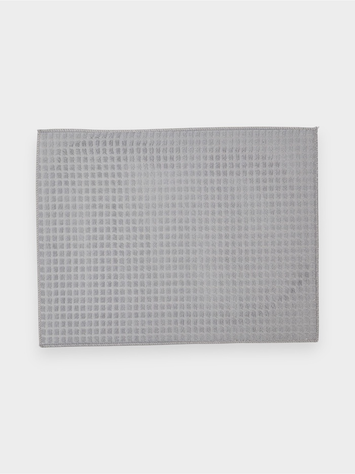 Коврик для сушки посуды «Квадраты», 38×30 см, серый - Фото 1