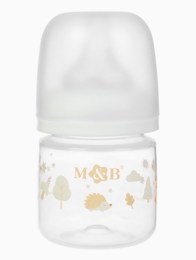 Бутылочка для кормления, широкое горло Ø50 мм, +0мес., 120 мл, M&B