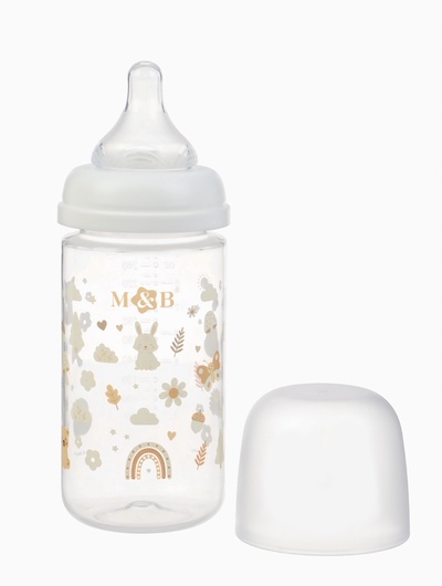 Бутылочка для кормления, широкое горло Ø50 мм, +3мес., 260 мл, M&B
