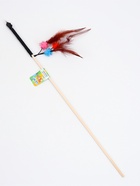 Дразнилка - удочка «Салют из перьев с шариками», на деревянной палочке, с бубенчиком  (артикул 10990936)  большой выбор товаров оптом и в розницу по низким ценам с доставкой