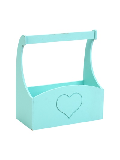 УЦЕНКА Кашпо деревянное "Symmetric Heart, сердце", с ручкой, 25×12,5×10(28) см