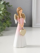 Фигурка полистоун «Девушка-ангел в светло-розовом платье с золотым сердцем», 14.5 см  (артикул 10927834)  большой выбор товаров оптом и в розницу по низким ценам с доставкой