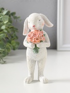 Фигурка полистоун «Белая зайка с букетом розовых цветов», 16 см  (артикул 10927836)  большой выбор товаров оптом и в розницу по низким ценам с доставкой