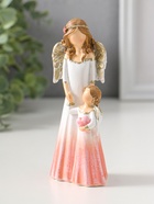 Фигурка полистоун «Девушка-ангел в светло-розовом платье и малышка с сердцем», 14.5 см  (артикул 10927838)  большой выбор товаров оптом и в розницу по низким ценам с доставкой