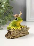 Фигурка полистоун «Лягушонок на коряге с улиткой на голове», 9.5 см  (артикул 10927843)  большой выбор товаров оптом и в розницу по низким ценам с доставкой