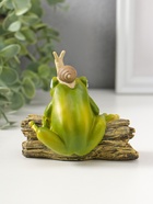 Фигурка полистоун «Лягушонок на коряге с улиткой на голове», 9.5 см  (артикул 10927843)  большой выбор товаров оптом и в розницу по низким ценам с доставкой