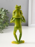 Фигура полистоун «Лягушонок с розовым лотосом, посадил малыша на шею», 21.5 см - Фото 3