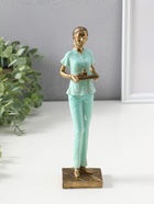 Фигура полистоун «Медсестра в зелёном костюме с подносом с лекарствами», 23.5 см - Фото 1
