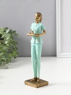 Фигура полистоун «Медсестра в зелёном костюме с подносом с лекарствами», 23.5 см - Фото 4