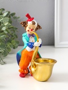 Фигурка - подсвечник на 1 свечу «Клоун играет на трубе», полистоун, яркий разноцветный, 17 см  (артикул 10927865)  большой выбор товаров оптом и в розницу по низким ценам с доставкой