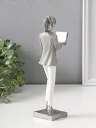 Фигура полистоун «Девушка в бело-сером костюме с компьютером в наушниках», 24 см - Фото 2