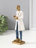 Фигура полистоун «Мужчина-ветеринар в белом халате с щенком», 25.5 см - Фото 4