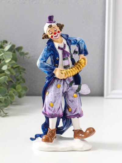 Фигура полистоун «Клоун с гармошкой», сине-фиолетовый, 6.5×11×23 см