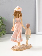 Фигура полистоун «Мама в розовом платье и шляпке гуляют с сыном по пляжу», 23.5 см  (артикул 10927875)  большой выбор товаров оптом и в розницу по низким ценам с доставкой
