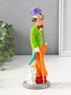 Фигура полистоун «Клоун с тростью и пёсиком», яркий разноцветный, 23 см - Фото 2