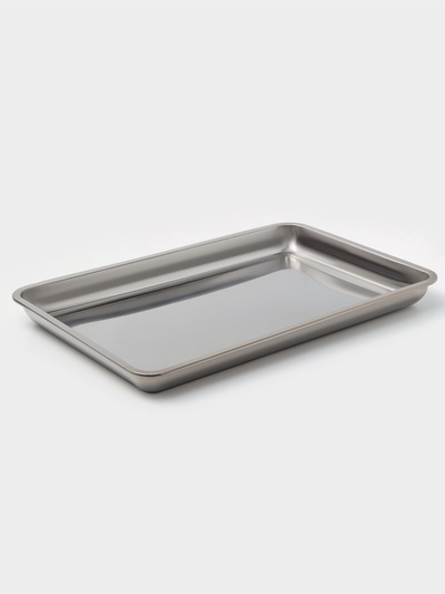 Противень, 60×40 см, h=4 см, AISI 410, толщина 0.4 мм, нержавеющая сталь, хромированный