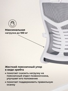 Компьютерное кресло Montana, 620×580×1180 мм, цвет темно-серый / белый - фото 121986374