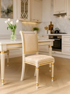 Стул для кухни «Рембрандт», обивка жаккард, цвет молочный/золото патина  (артикул 10997529)  большой выбор товаров оптом и в розницу по низким ценам с доставкой