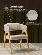 Стул мягкий для кухни «Невада 1», обивка велюр, цвет натуральное дерево  (артикул 10997536)  большой выбор товаров оптом и в розницу по низким ценам с доставкой