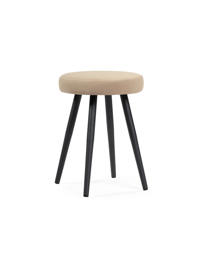 Табурет мягкий «Сино», обивка velutto 05, цвет бежевый/чёрный - Фото 1