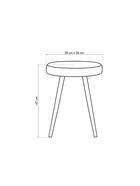 Табурет мягкий «Сино», обивка velutto 05, цвет бежевый/чёрный - Фото 3