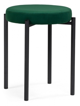 Табурет мягкий «Кудо», обивка velutto 33, цвет зелёный/чёрный  (артикул 10997577)  большой выбор товаров оптом и в розницу по низким ценам с доставкой
