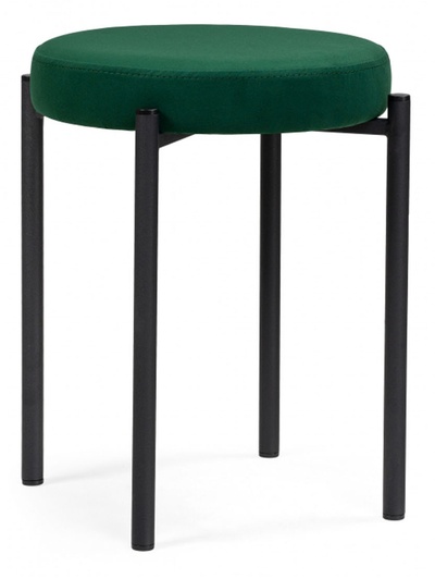 Табурет мягкий «Кудо», обивка velutto 33, цвет зелёный/чёрный