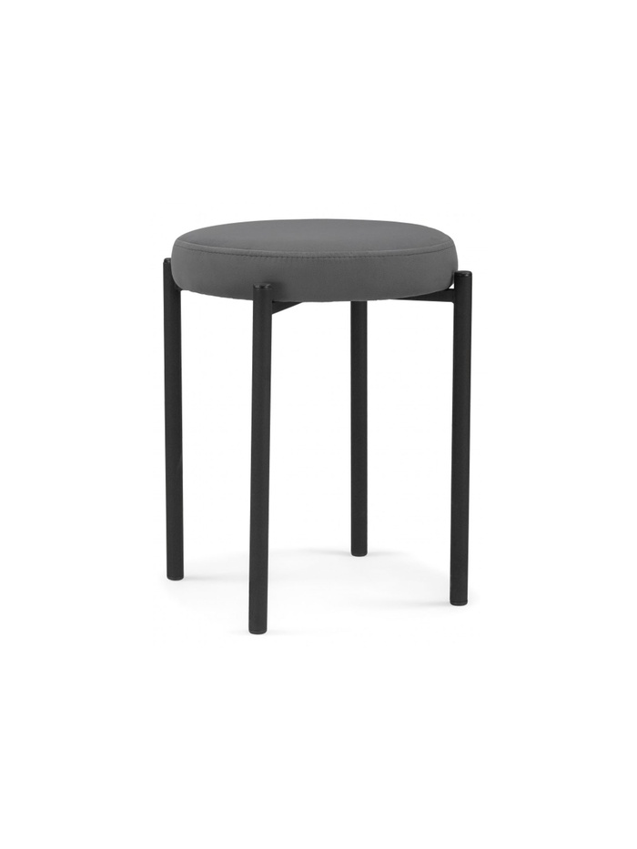 Табурет мягкий «Кудо», обивка 32, цвет серый/чёрный - Фото 1