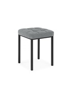 Табурет мягкий «Байя», обивка микровелюр катания, цвет сильвер/чёрный - Фото 1