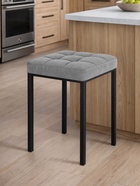 Табурет мягкий «Байя», обивка микровелюр катания, цвет сильвер/чёрный - Фото 7