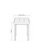 Табурет мягкий «Байя», обивка микровелюр катания, цвет сильвер/чёрный - Фото 2