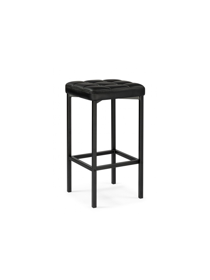 Стул барный «Лофт», искусственная кожа, цвет чёрный/чёрный матовый - Фото 1