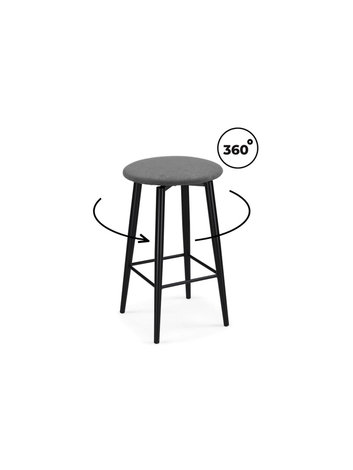 Стул полубарный «Гангток», крутящийся, цвет графит/чёрный матовый