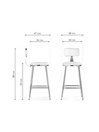 Стул полубарный Persi, обивка искусственная кожа, цвет белый/золотой - Фото 2