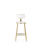 Стул полубарный Persi, обивка искусственная кожа, цвет белый/золотой - Фото 3